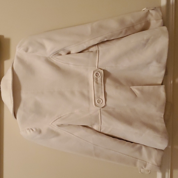 Ladies pea coat,  off while, sz small - Picture 2 of 4